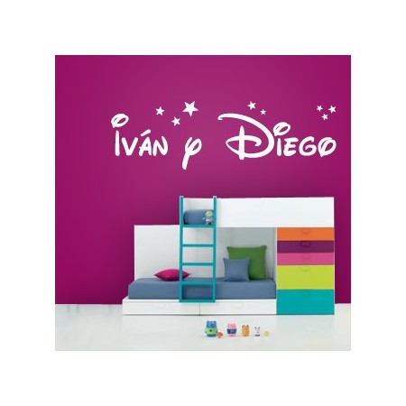 pegatinas con nombres Iván y Diego
