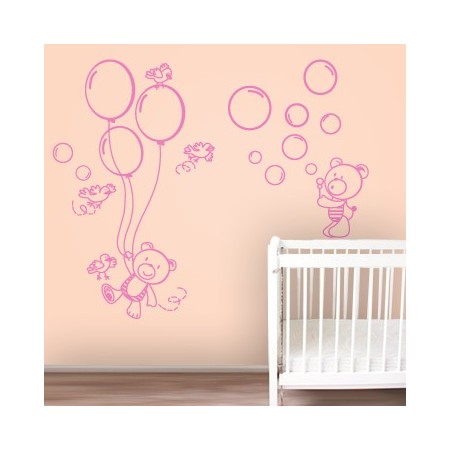 pegatinas paredes Ositos y pajaritos