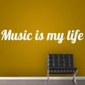 pegatinas con frase Music is my life
