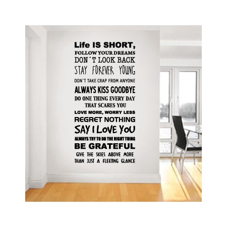 vinilos de paredes Life is Short