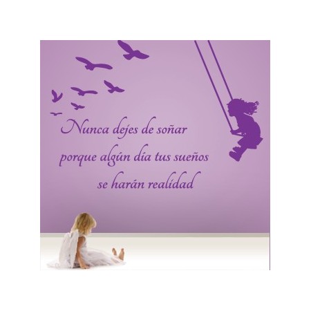 vinilos infantiles Niña en columpio