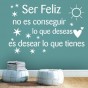 vinilos decorativos con texto Ser Feliz