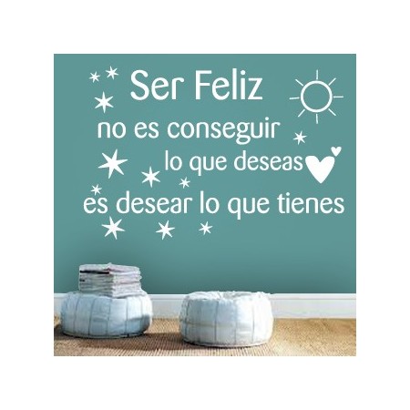 vinilos decorativos con texto Ser Feliz