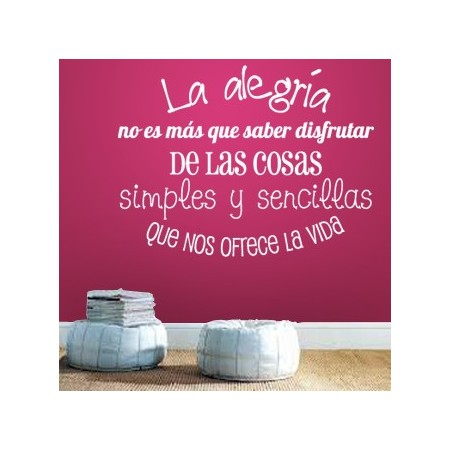 vinilos decorativos Frase Alegría