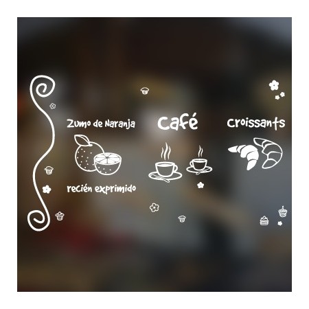 vinilos escaparate Cafetería