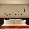 Vinilo texto Te quiero hasta la luna