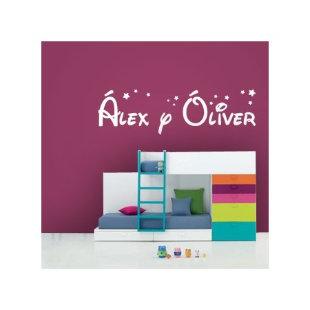 pegatinas paredes nombres Álex y Oliver