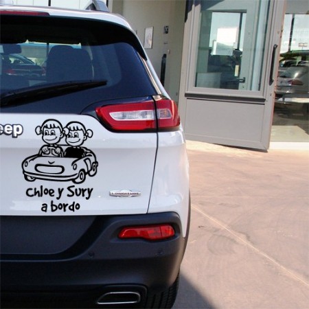 Pegatinas coche Chloe y Sury a Bordo