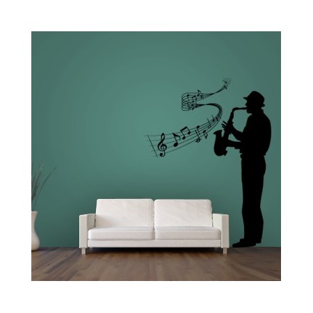 Vinilos músico con saxofón