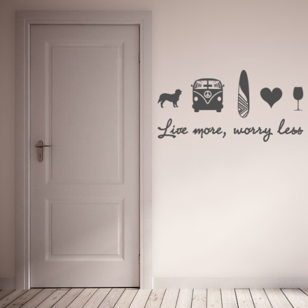 vinilos texto en inglés Live more...