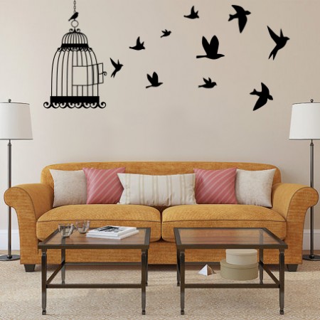 Vinilo Jaula y Pajaritos