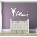 Vinilo nombre Ainara con hada