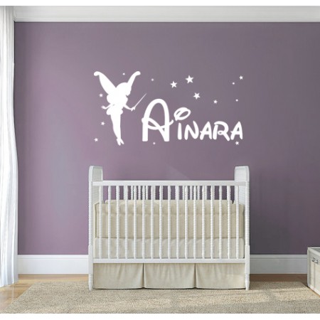 Vinilo nombre Ainara con hada