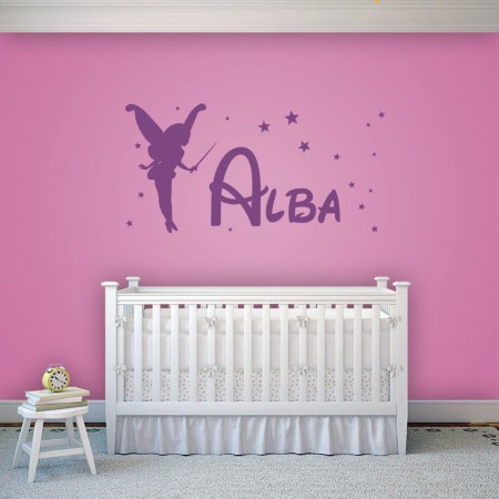 Vinilo Hada con nombre Alba