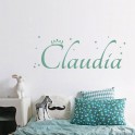 Vinilos nombre Claudia con corona