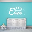 Vinilo nombre Enzo con corona