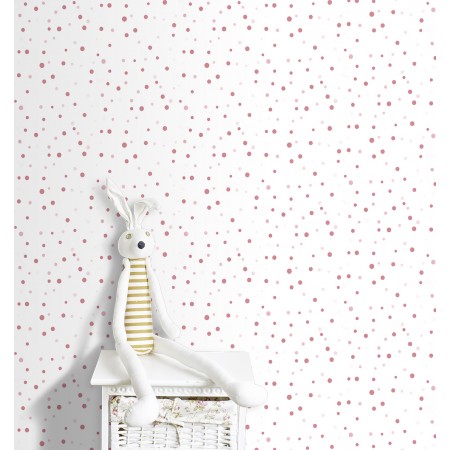 Papel Pintado Infantil circulitos rosas