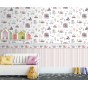 Papel Pintado Infantil rayas finas multicolor en tonos Nórdicos