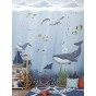 Papel Pintado Mural Infantil fondo marino tonos azules