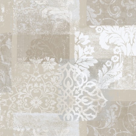 Papel pintado vinílico Jacard flores beige