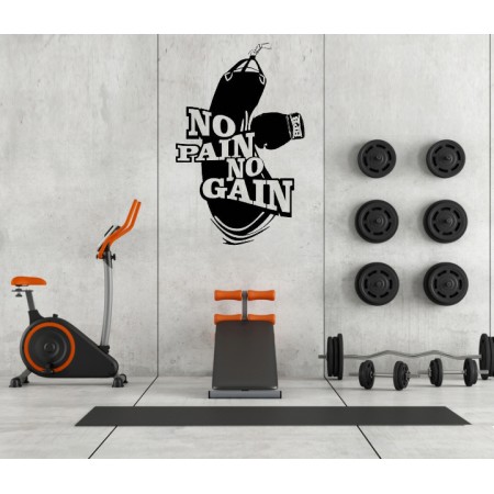 Vinilo No Pain No Gain saco boxeo