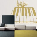 vinilos decorativos piano y notas musicales