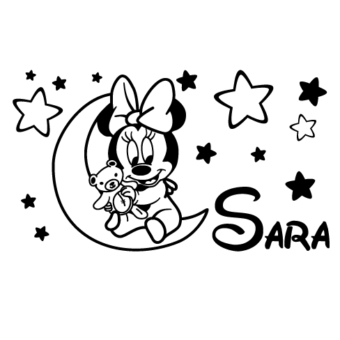 Sara en la luna con estrellas