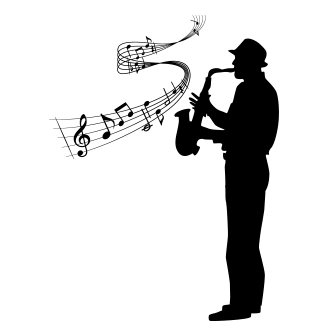 Vinilos músico con saxofón