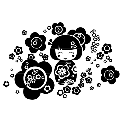 Vinilos niña geisha japonesa