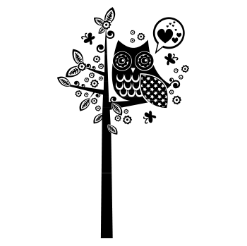 Vinilos búho en árbol