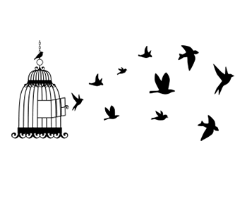 Vinilo Jaula y Pajaritos