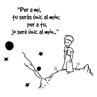 Vinilos Principito Frase en Catalán