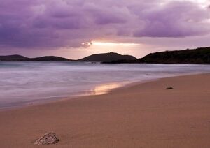 Vinilo Atardecer en la playa
