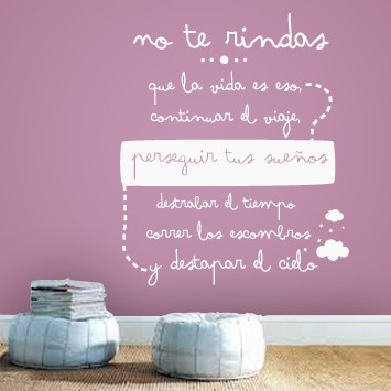 Vinilos "No te rindas"