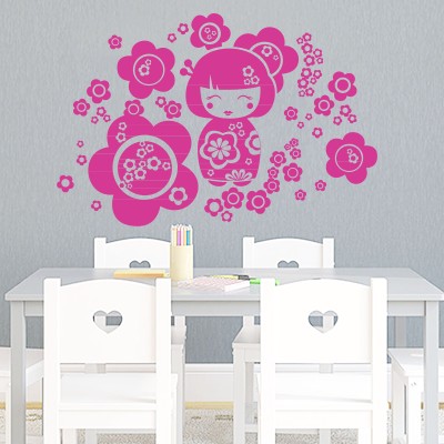 Vinilos niña geisha japonesa