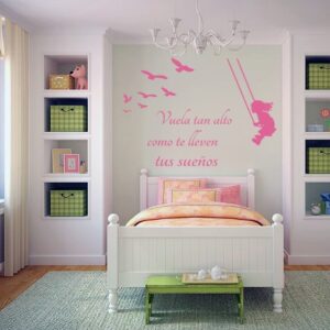 Vinilos Columpio con niña y texto