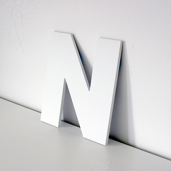 2424 Letra N decorativa lisa