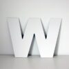 Letra W decorativa lisa