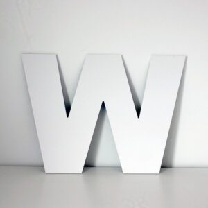 Letra W decorativa lisa
