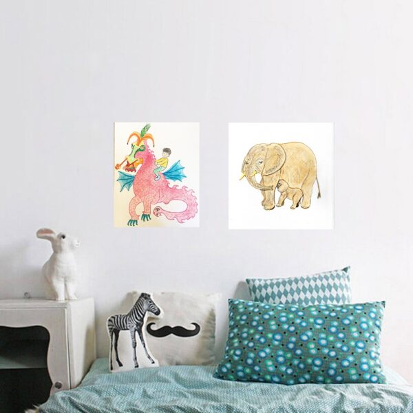 Vinilo Dibujo niño con dragón