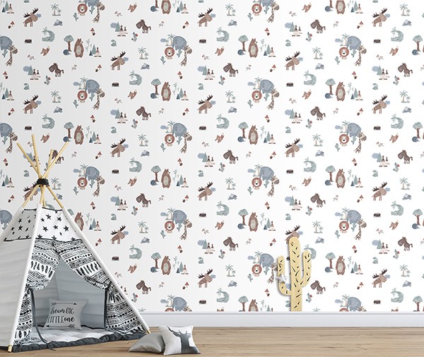 Papel Pintado Infantil de Animalitos