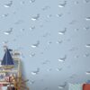 Papel Pintado Infantil delfines y ballenas azul