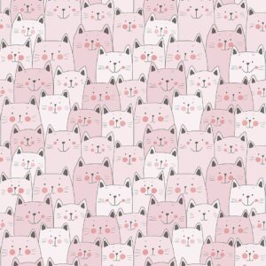 Papel Pintado Infantil gatitos rosas