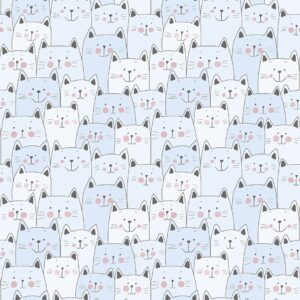 Papel Pintado Infantil gatitos azules