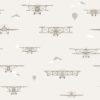 2584-2 Papel Pintado Infantil aviones vintage beige