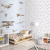 2589-3 Papel Pintado Infantil aviones vintage nórdico