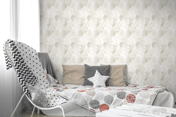 Papel Pintado Infantil Abracadabra triángulos beige