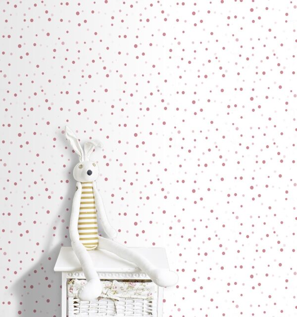 Papel Pintado Infantil circulitos rosas