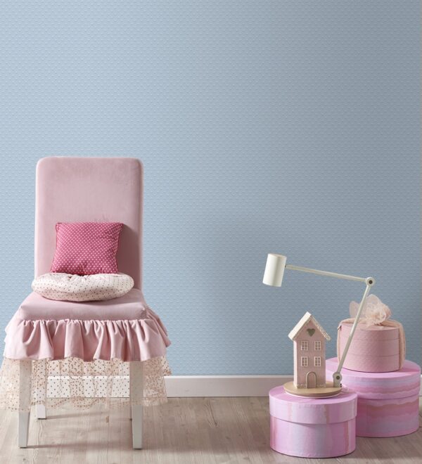 Papel Pintado Infantil Topos Relieve Azul