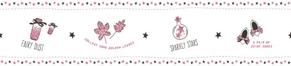 Papel Pintado Cenefa Infantil de hadas tonos Rosas